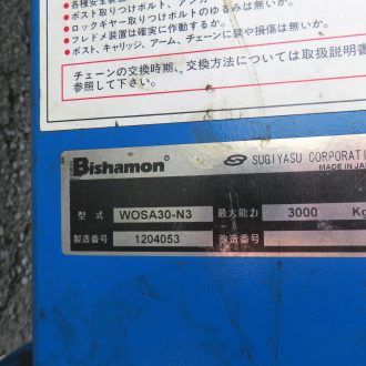 WOSA30-N33　ビシャモン 門型２柱リフト3.0ton　オフセット/洗車対応タイプの画像5